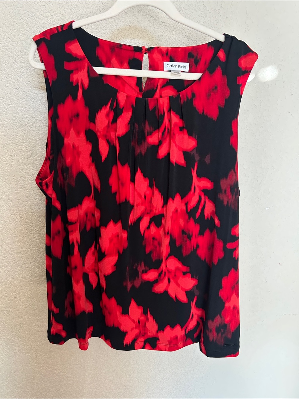 Calvin Klein Black Camisole with Red Floral Print